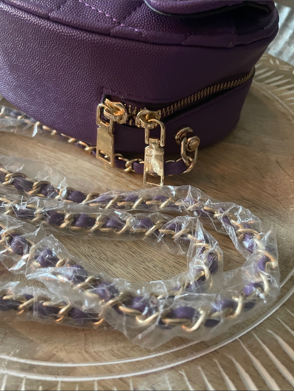 Purple Quilted Heart Crossbody - Picture 7 of 7